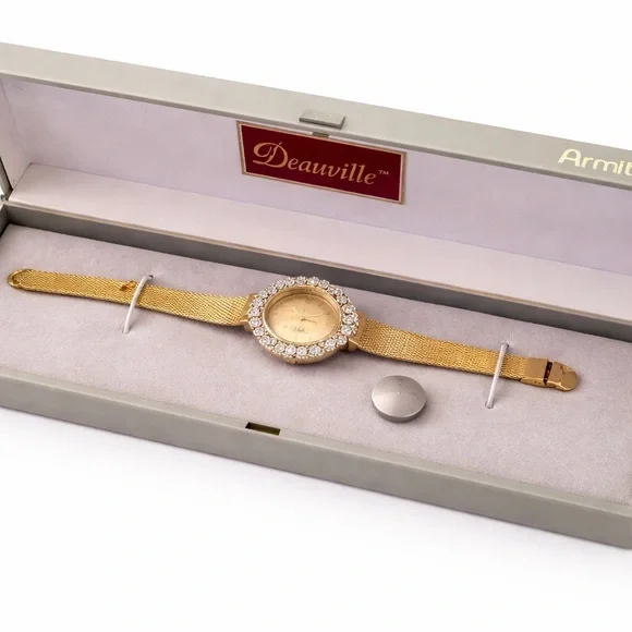 Deauville Gold-Tone Crystal Ladies Watch - Picture 2 of 10